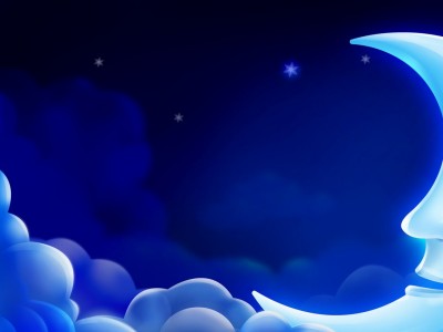 3D Blue Animated Moon Background Wallpaper