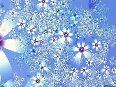 3D Blue Flower Graphic Background Wallpaper