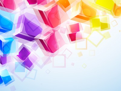 3D Business Colorful Square Background Wallpaper
