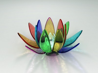 3D Glass Flower Background Wallpaper