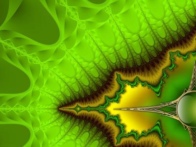 Green fractal art Background Wallpaper