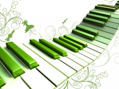 Abstract Green Piano Waves Background Wallpaper