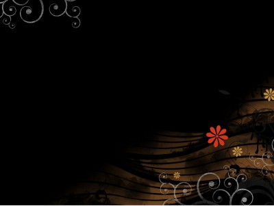 Animated black floral design Background Wallpaper