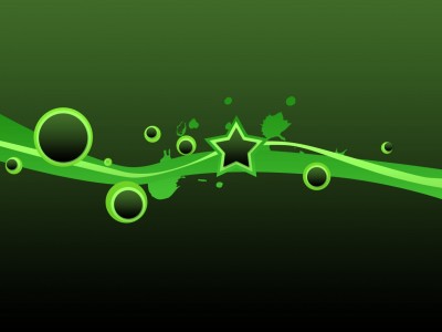 Animated Green Stars Background Wallpaper