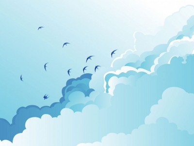 Blue Sky Clouds Vector Background Wallpaper