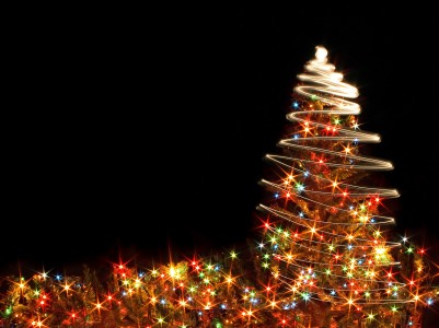 Christmas Tree Lights Background Wallpaper