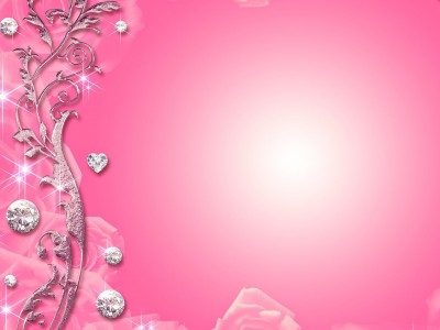 Diamond Heart Pink Frame Background Wallpaper