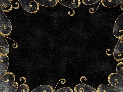 Gold Frame with Black Background Wallpaper