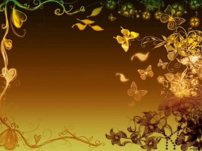 Golden butterflies frame Background Wallpaper