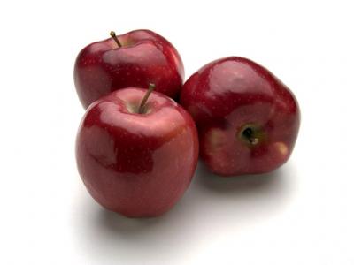 Three Red Apple Background Wallpaper
