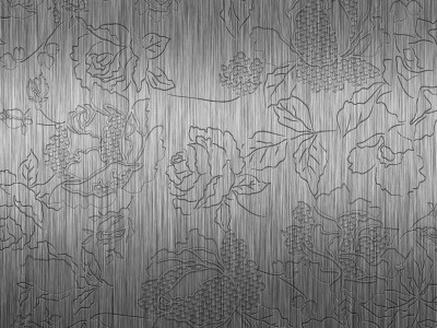 Roses Patterns on Metal Background Wallpaper