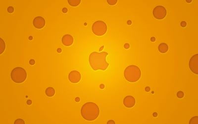 Bubbles pattern with apple Background Wallpaper