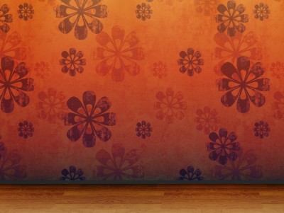 Wood floral pattern on wall Background Wallpaper