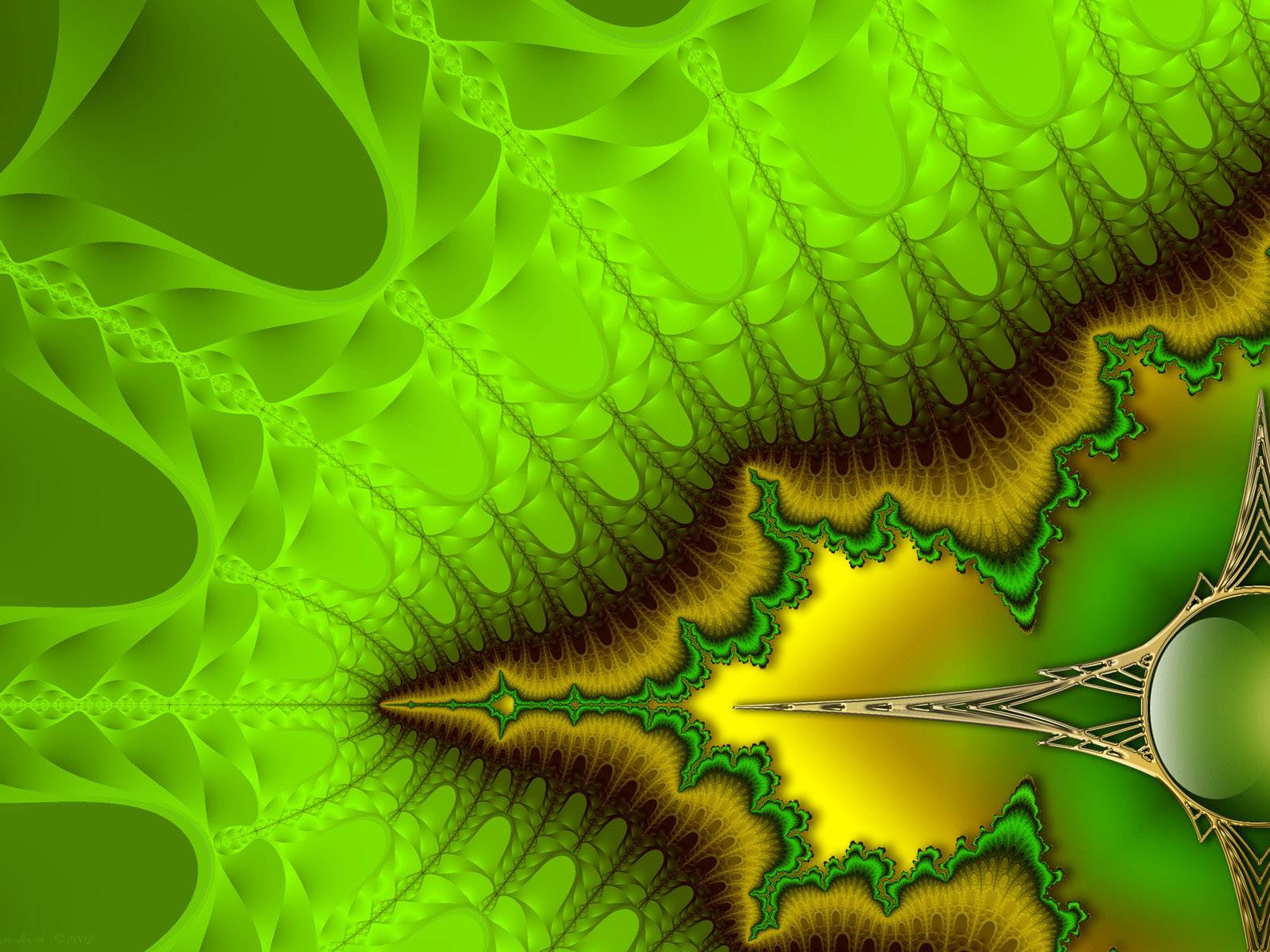 Green fractal art Free PPT Backgrounds for your PowerPoint