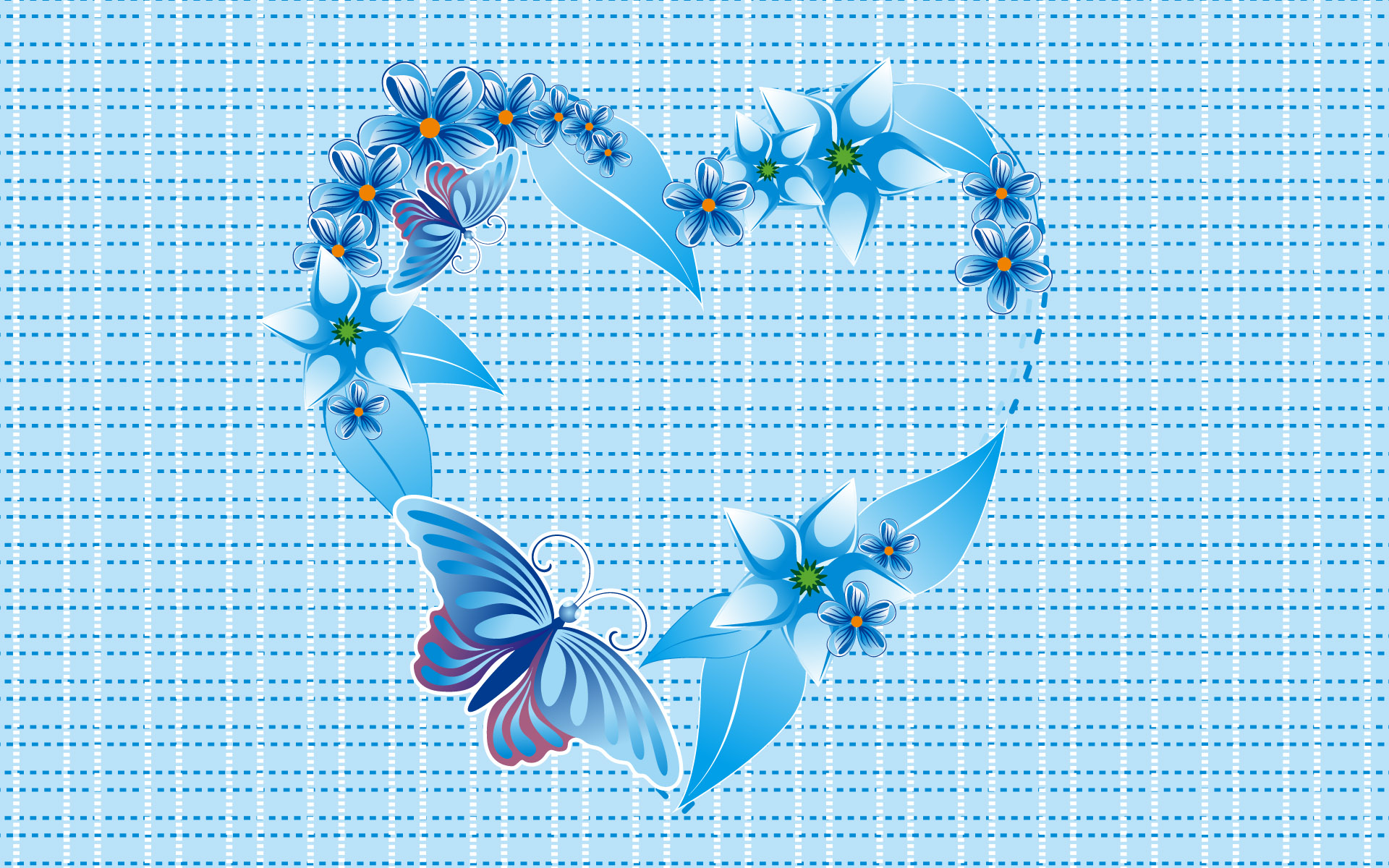 Blue butterfly heart backgrounds