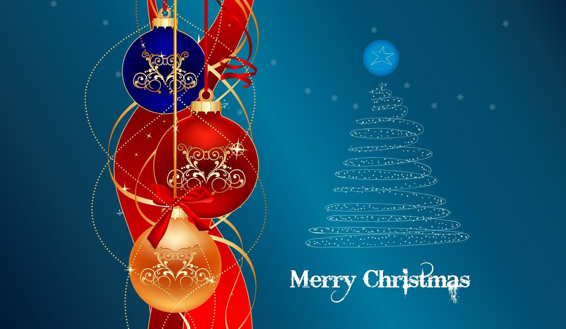 Light, blue, red, merry christmas ornaments backgrounds