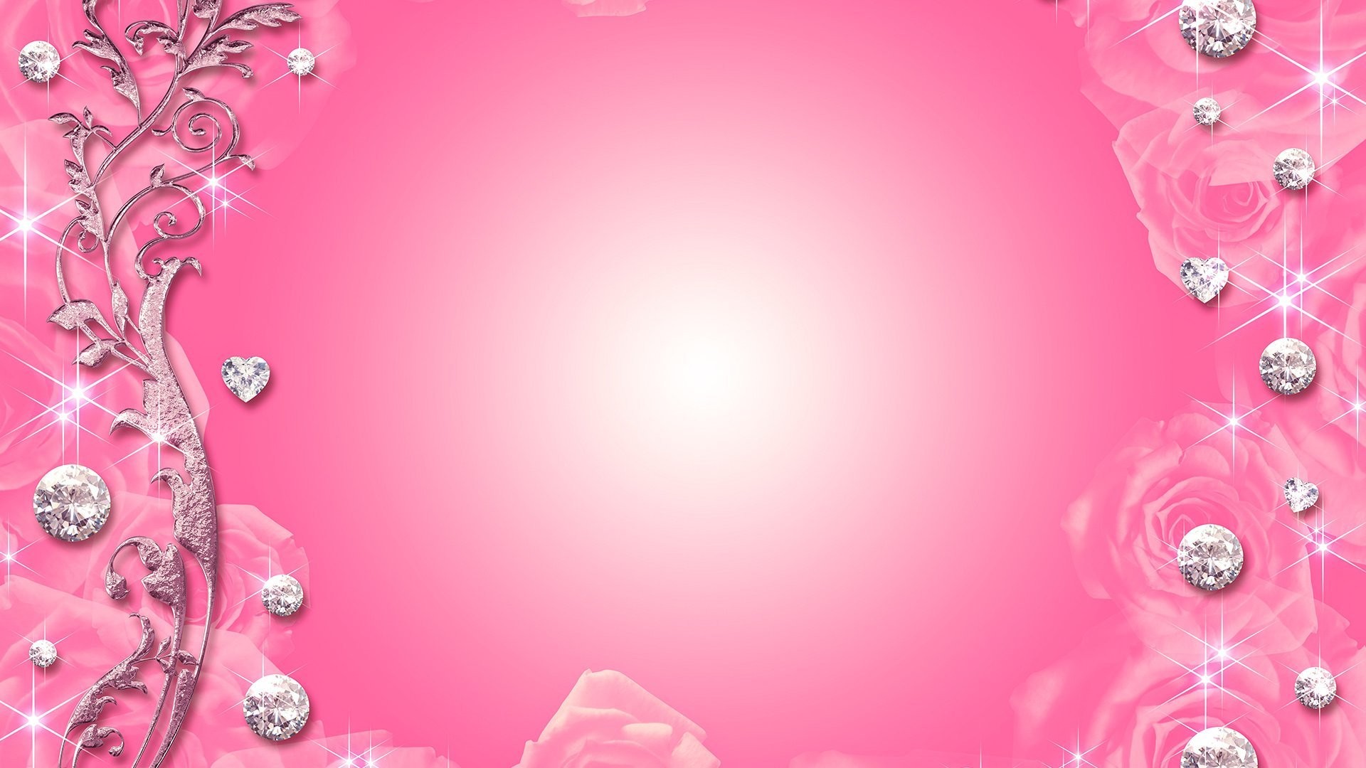 Diamond Heart Pink Frame backgrounds