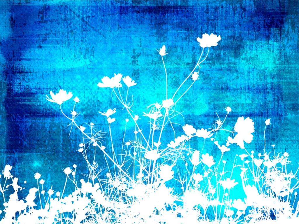 Blue white floral abstract textures