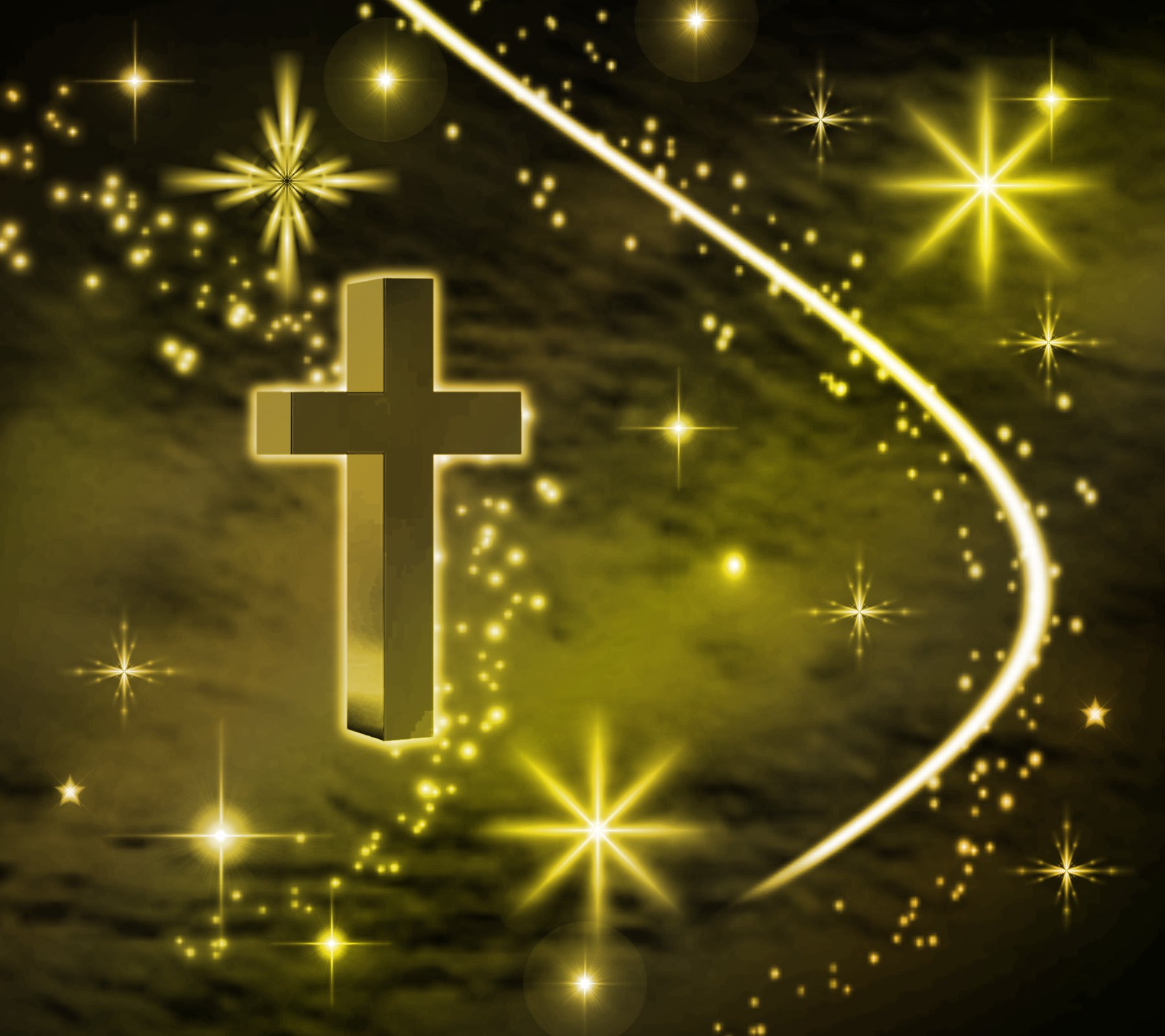 Gold Cross with Stars backgrounds