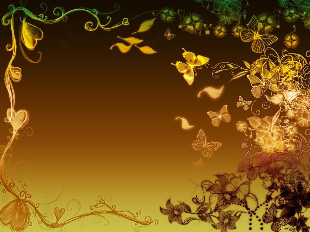 Golden butterflies frame