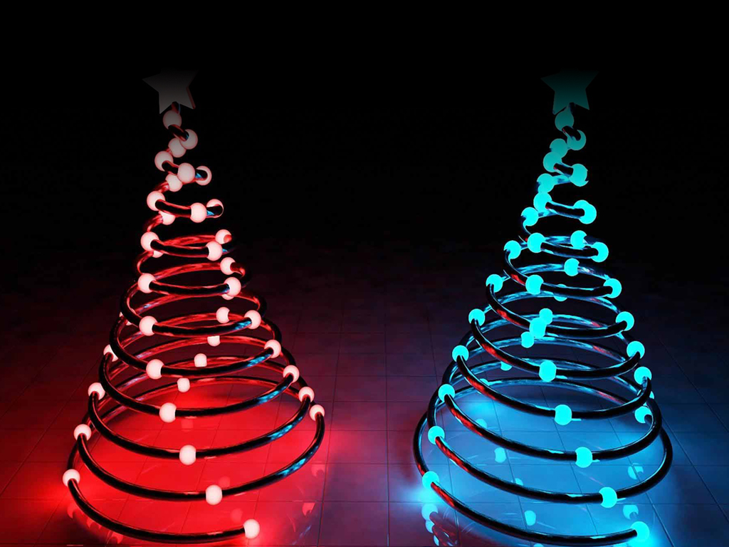Springy christmas tree with lights backgrounds