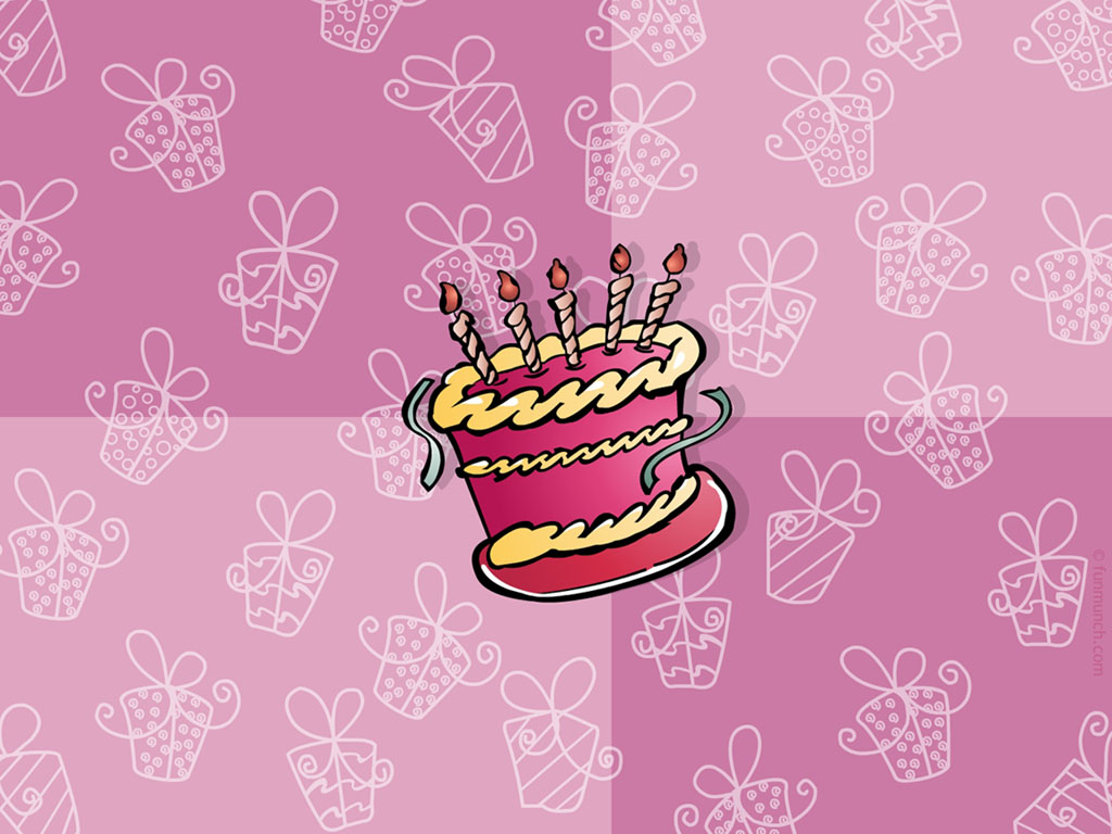 Pink background with Birthday cakes backgrounds