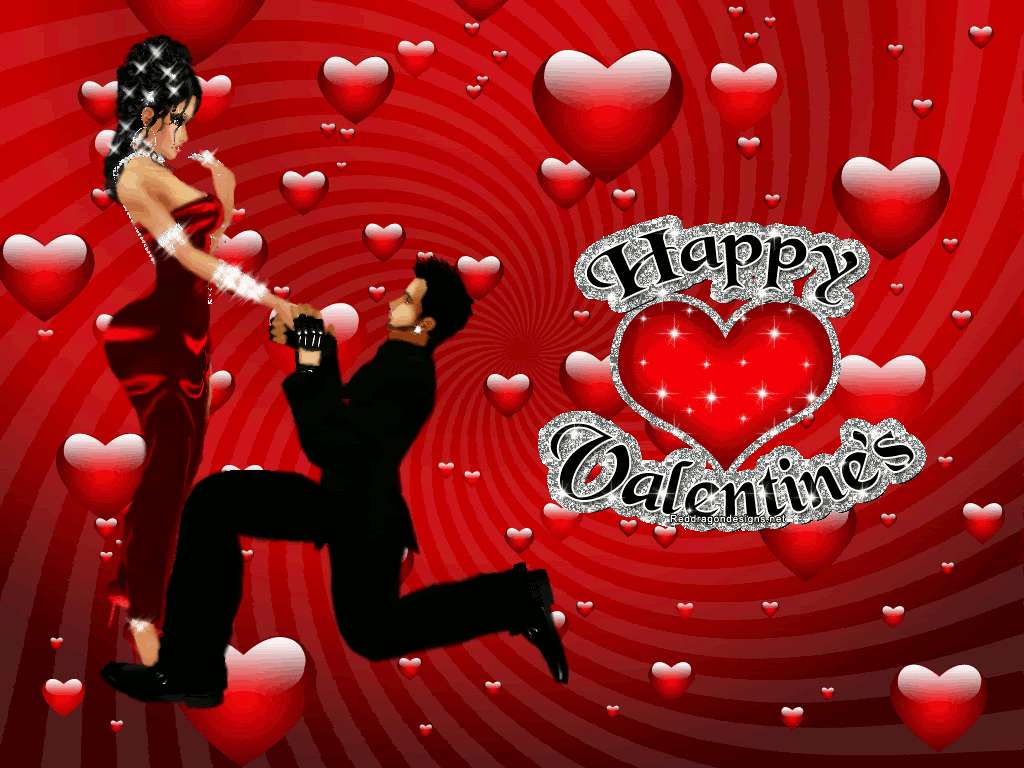 Happy Valentines day with couple and heart backgrounds