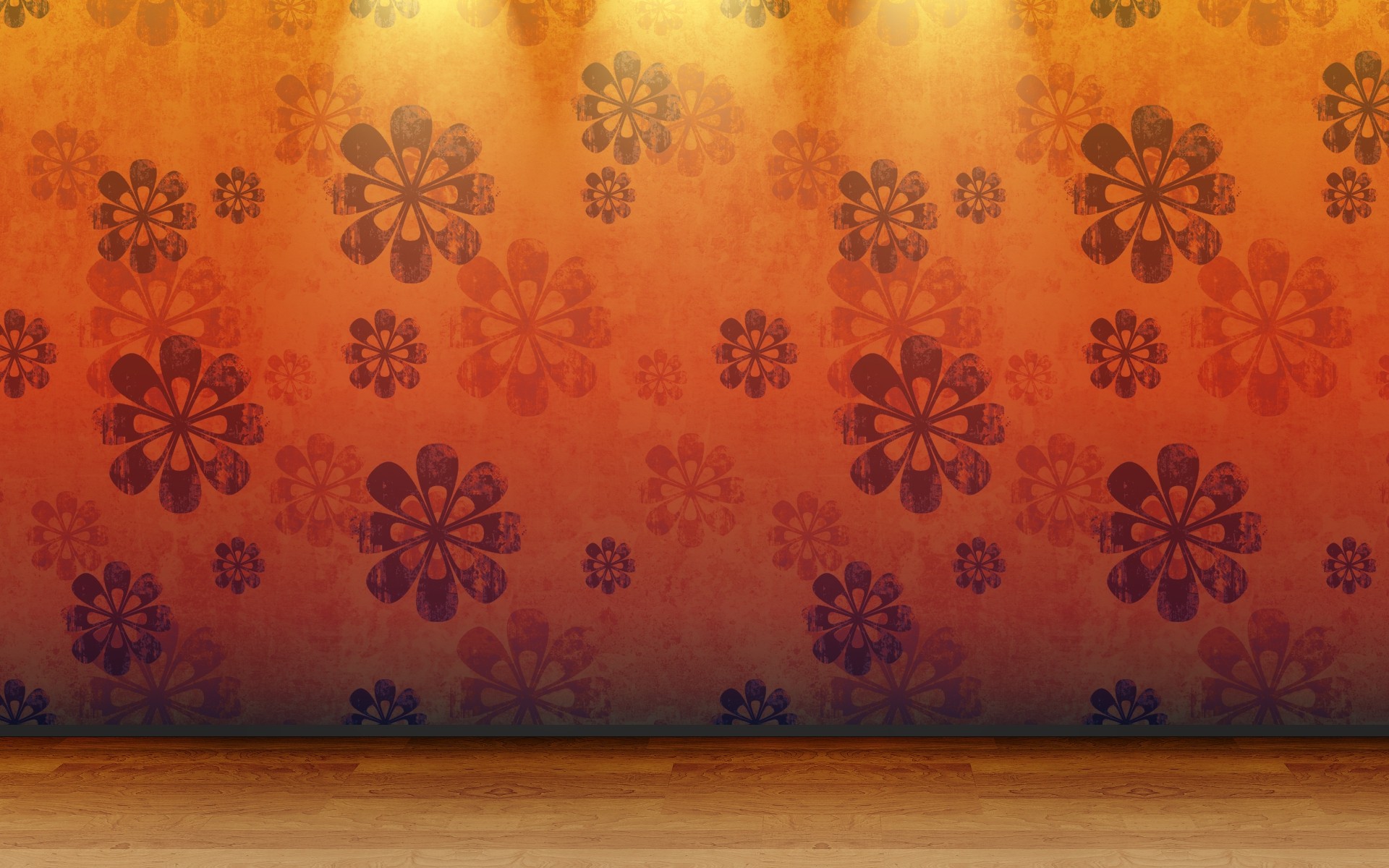 Wood floral pattern on wall backgrounds